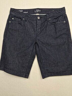 Ann Taylor Loft Womens Dark Wash Original Denim Shorts Sz 0P